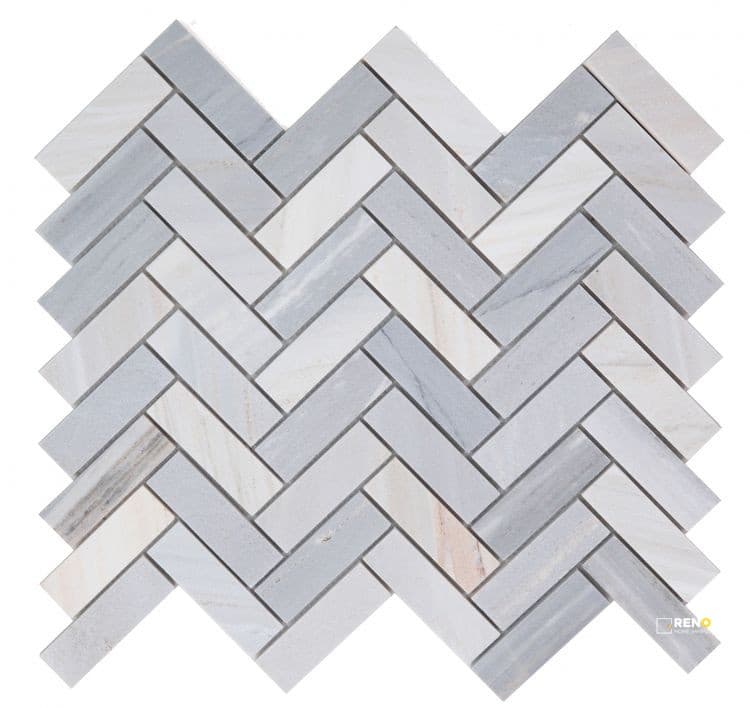 HERRINGBONE ITALIAN BLUE MOSAIC 11" X 11.25"