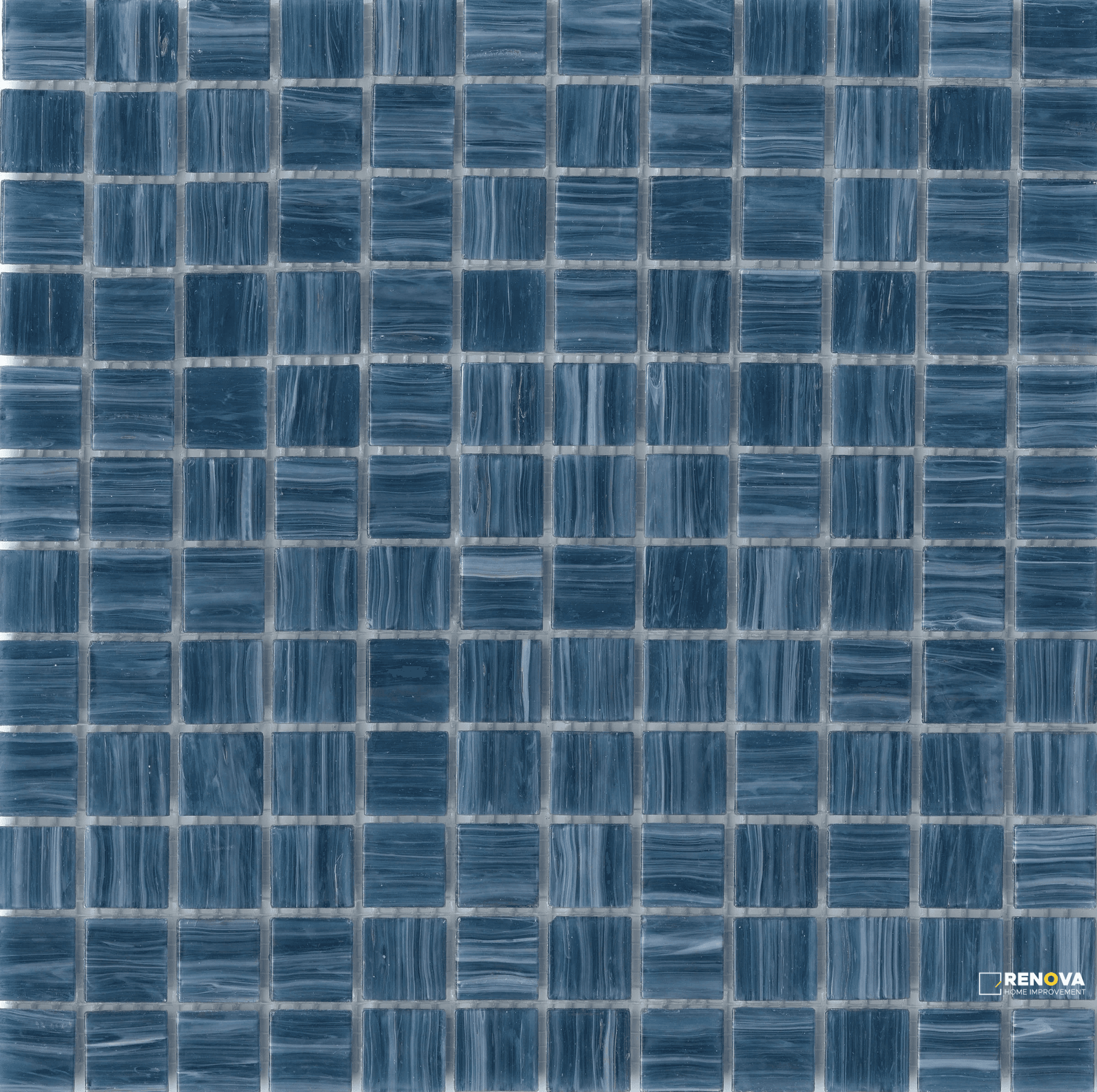 SWIRL GLOSSY GLASS 1X1 MOSAIC ON 12X12