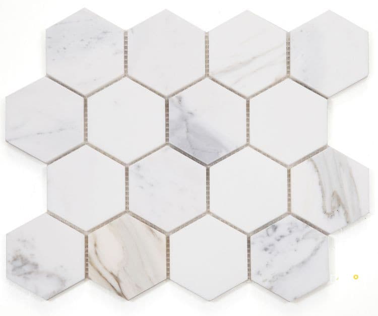 HEXAGON CALACATTA GOLD POLISHED MOSAIC 3" X 3"