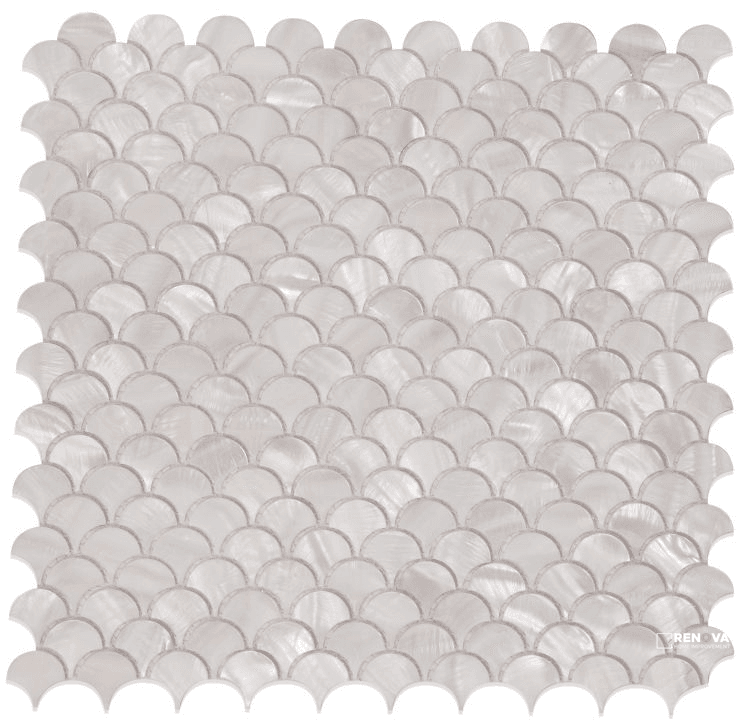 PEARL WHITE SCALE MOSAIC 11.75" X 11.75"
