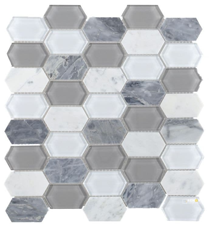 MONTAGE GREY MOSAIC 12.5" X 13.25"