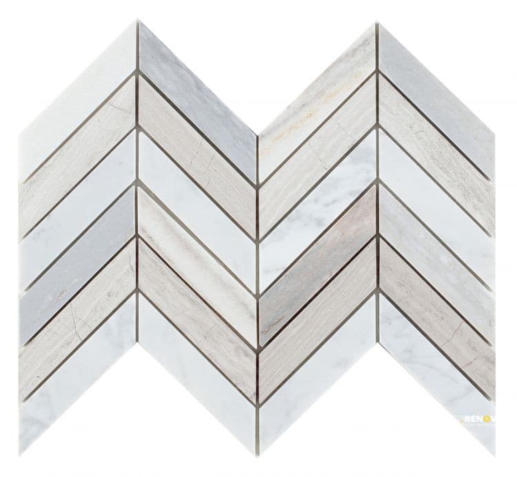 CHEVRON BLUE MOSAIC 8" X 12"