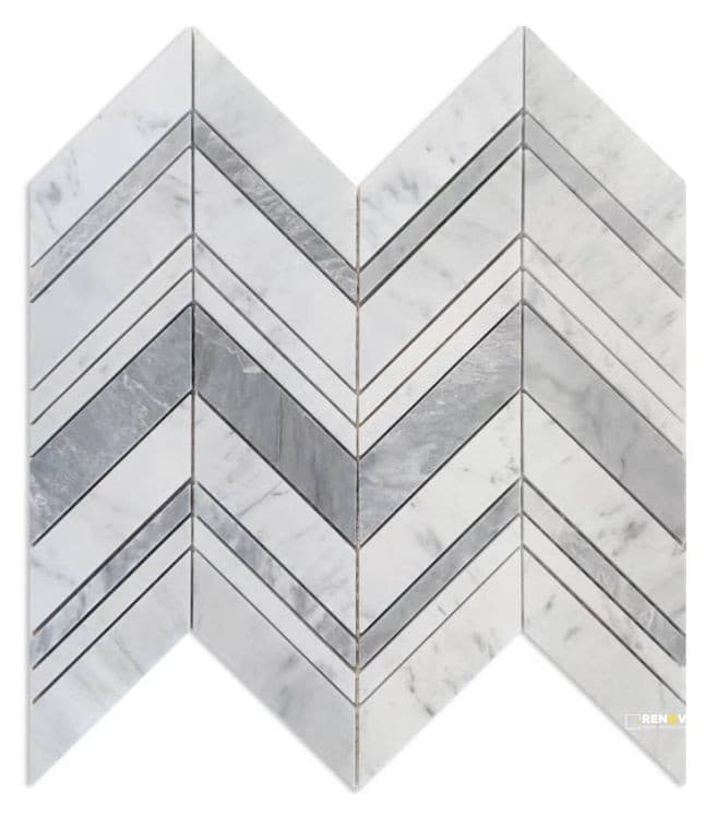 CHEVRON RAVENNA GREY MOSAIC 11.75" X 12.25"