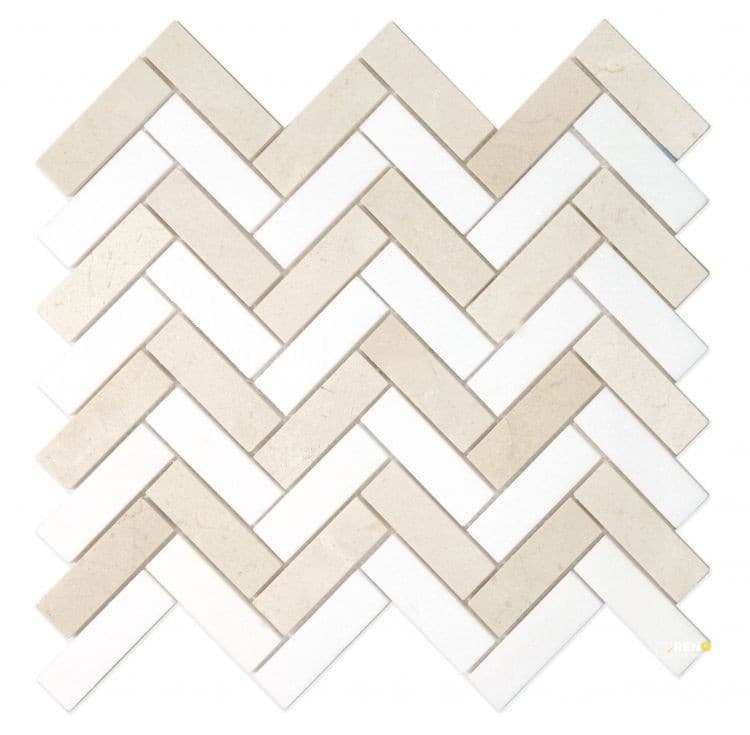 HERRINGBONE MARFIL MOSAIC 11" X 12.5"