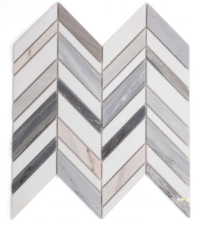 CHEVRON SHADOW BLUE MOSAIC 11.75" X 12"