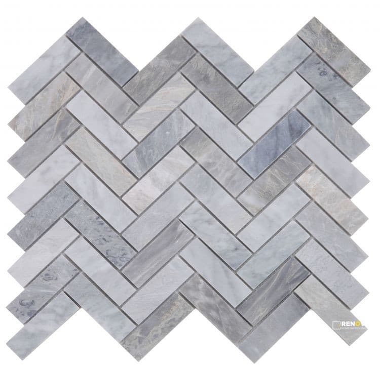 HERRINGBONE ITALIAN GREY MOSAIC 11" X 11.25"