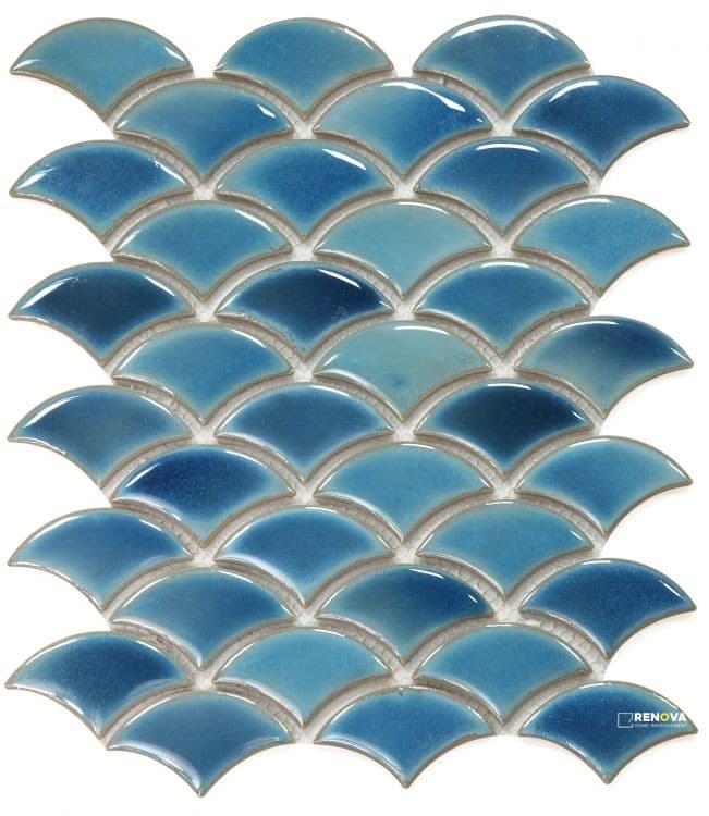 DRAGON SCALE NAVY MOSAIC 9.75" X 12"