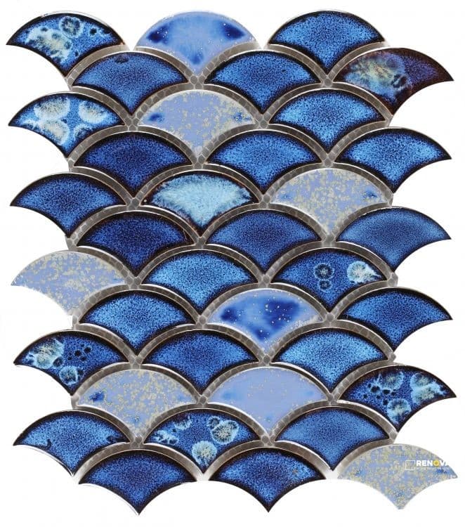 DRAGON SCALE ROYAL BLUE MOSAIC 9.75" X 12"