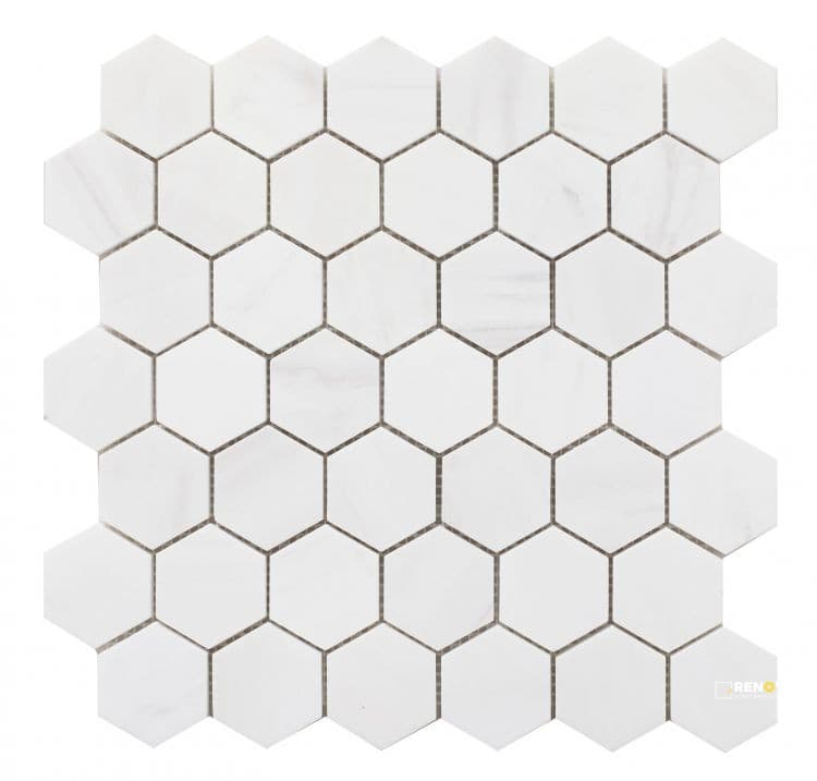 HEXAGON DOLOMITE HONED MOSAIC 2" X 2"