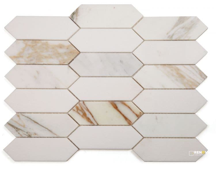 ELONGATED HEXAGON CALACATTA MOSAIC 11.75" X 15"