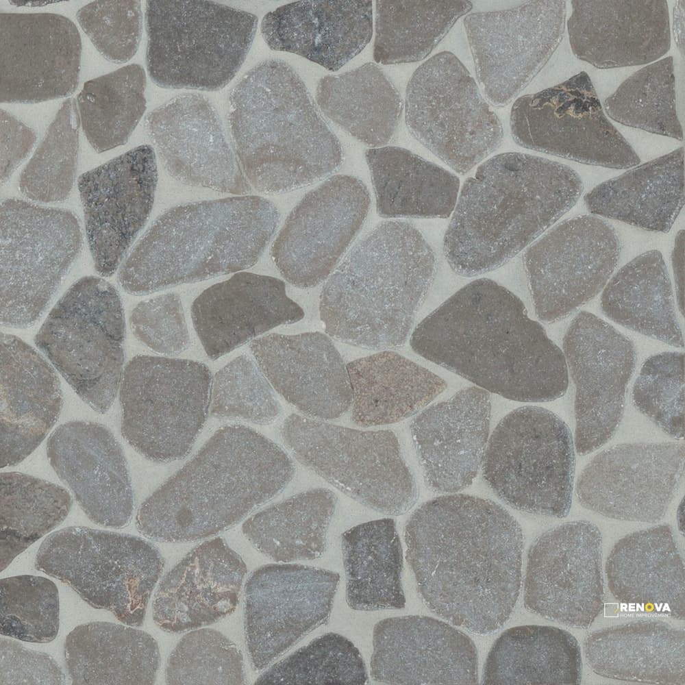 WATERBROOK PEWTER GREY MEDIUM SLICED PEBBLE MOSAIC