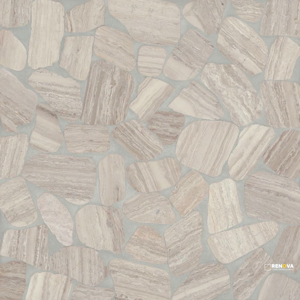 WATERBROOK ASHEN GREY MEDIUM SLICED PEBBLE MOSAIC