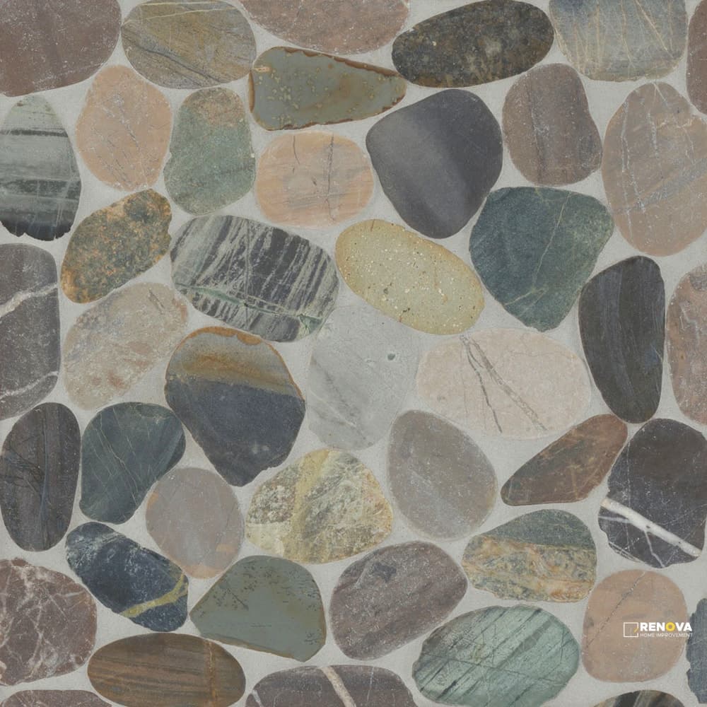 WATERBROOK GREY MIX JUMBO SLICED PEBBLE MOSAIC