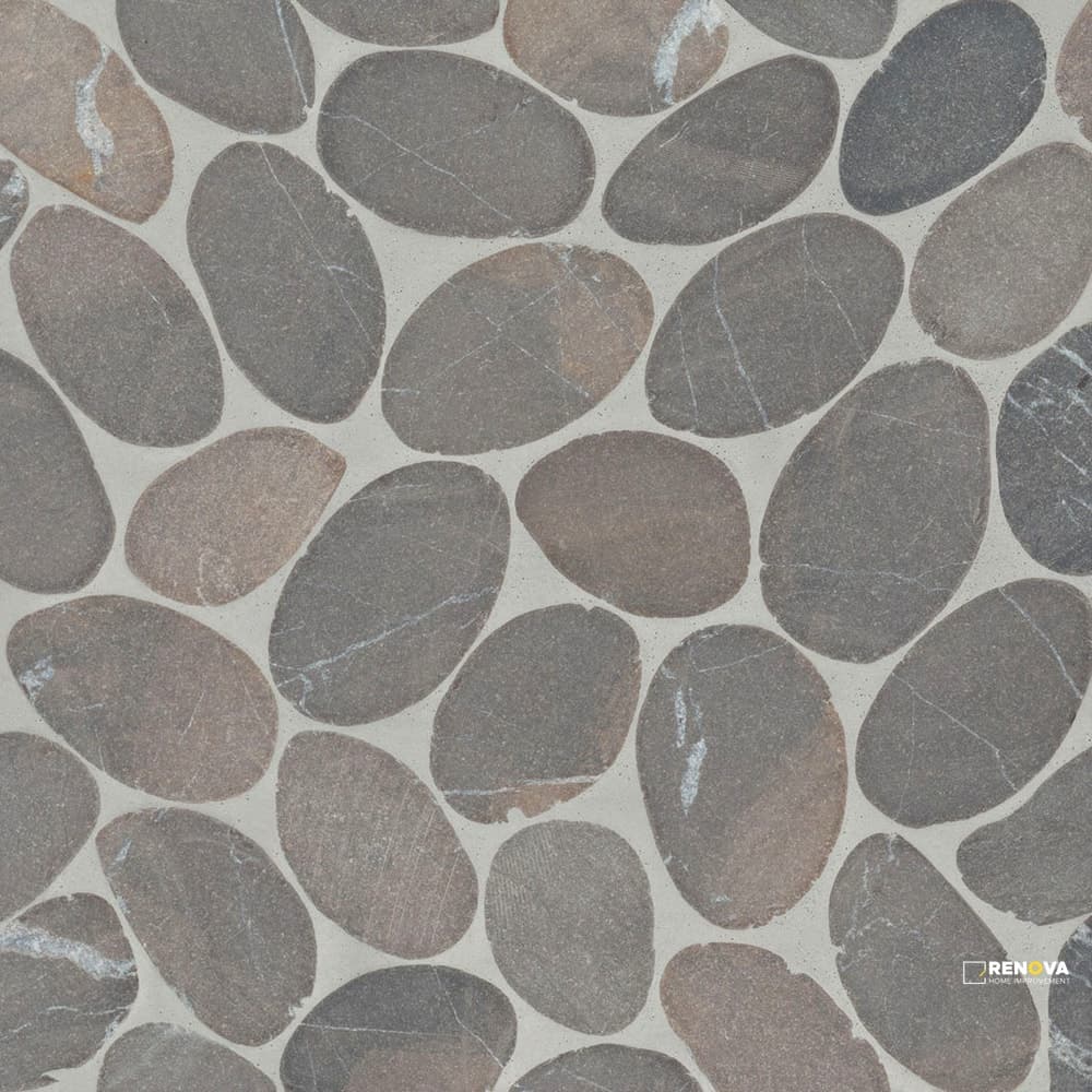 WATERBROOK DARK GREY JUMBO SLICED PEBBLE MOSAIC