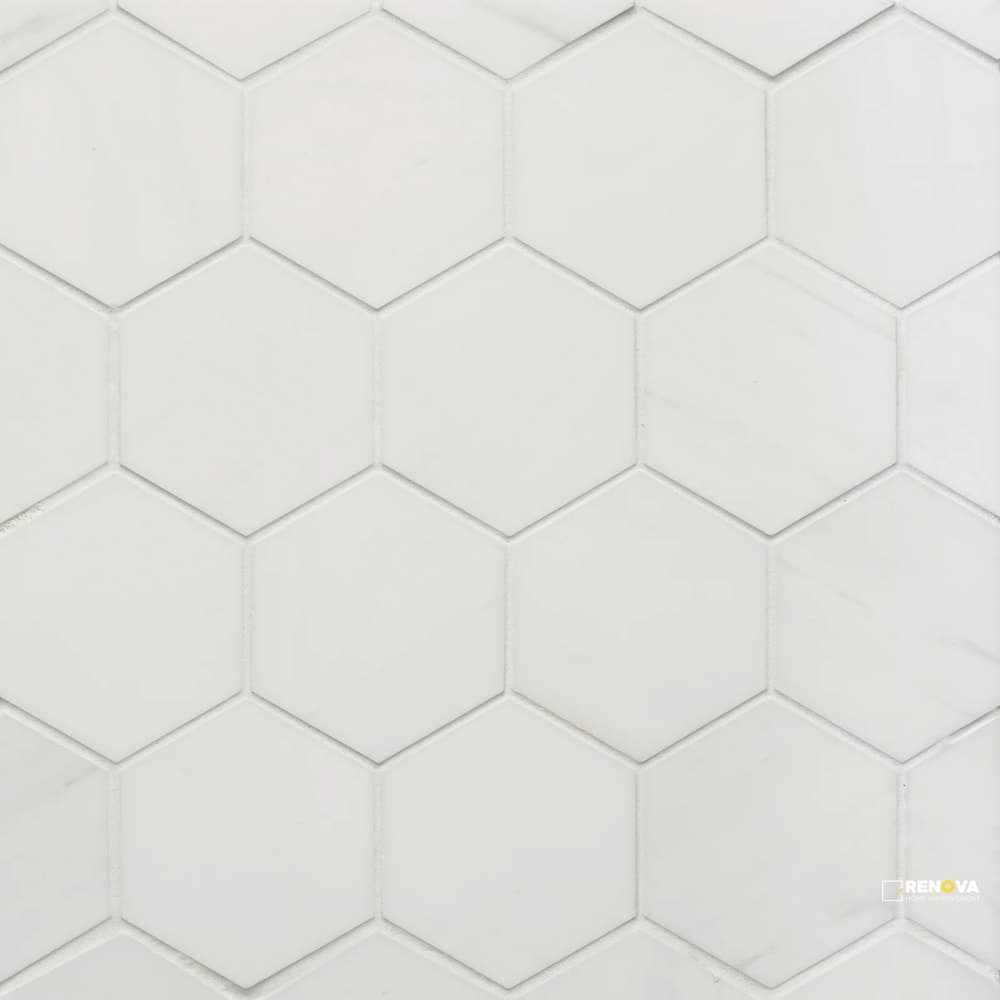 DOLOMITE HONED HEXAGON MOSAIC 3"