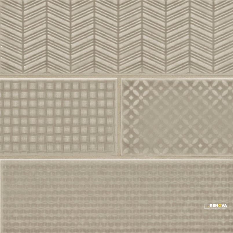 URBANO WARM CONCRETE 3D MIX 4X12 GLOSSY ( 9.69 SF PER BOX )