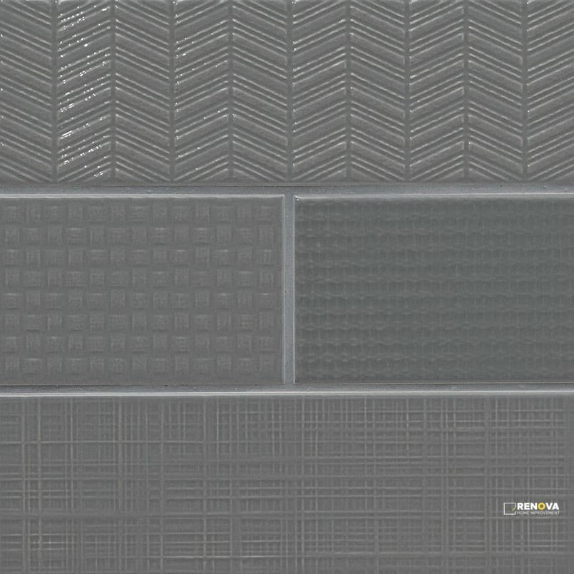 URBANO GRAPHITE 3D MIX 4X12 GLOSSY ( 9.69 SF PER BOX )