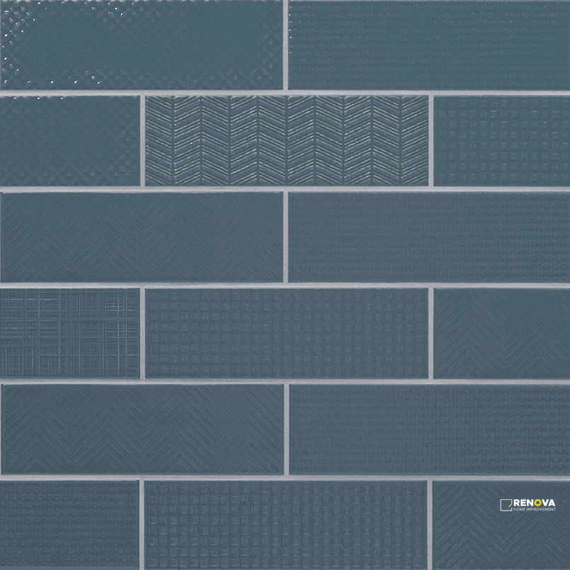 URBANO NAVY 4X12 GLOSSY MIX ( 9.69 SF PER BOX )