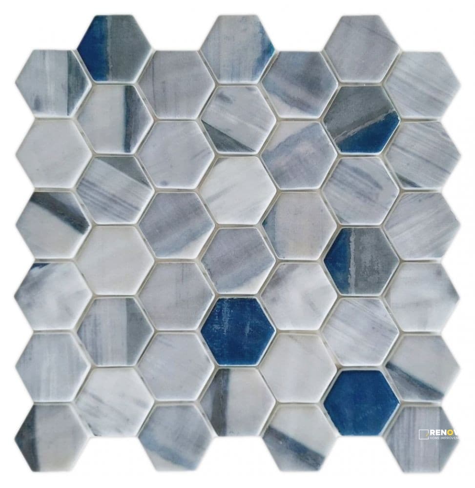 VANGUARD HEX XL BLUISH GREY MOSAIC 11.25" X 11.25"