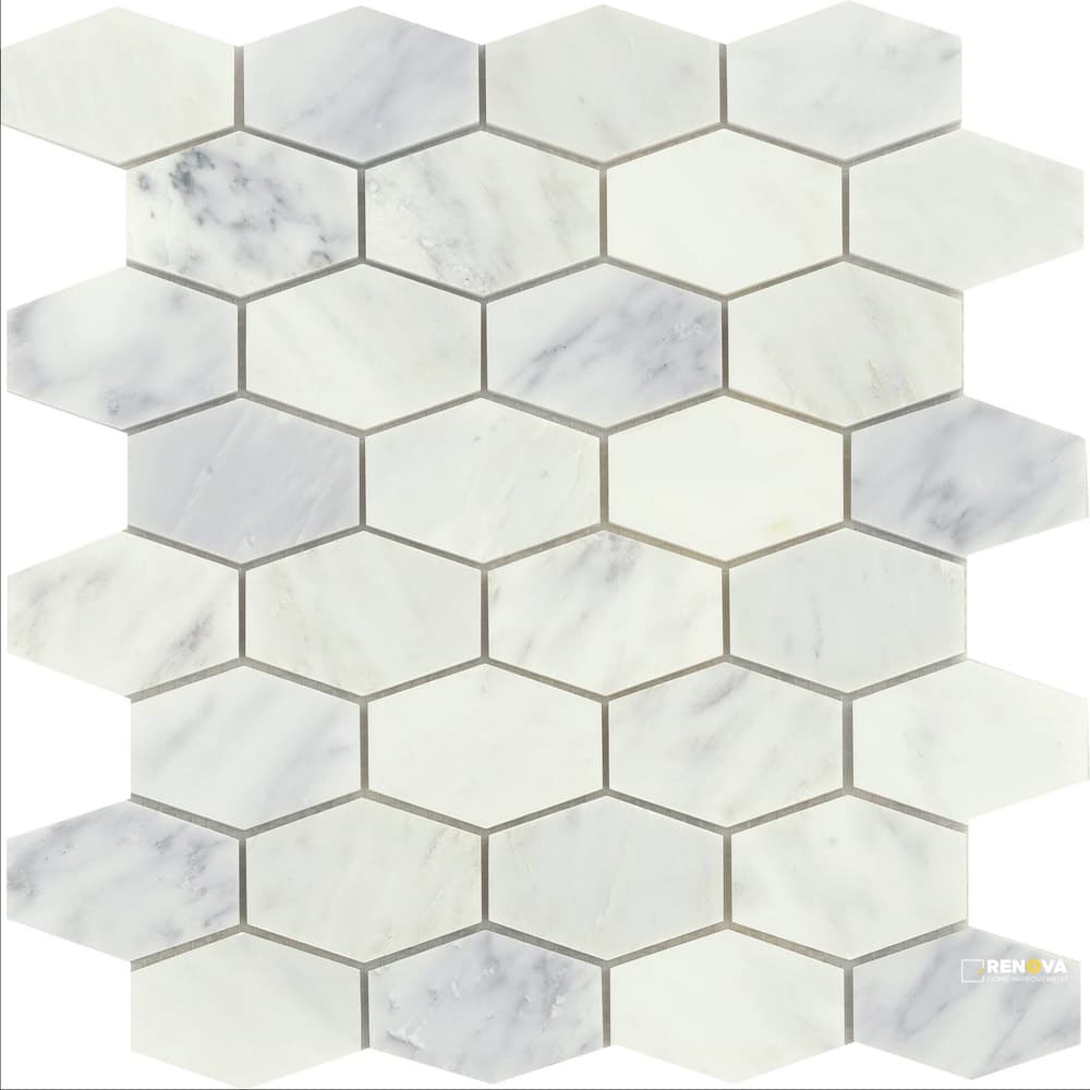 MARBLE POLISHED HEXAGON WIDE PATTERN MOSAIC 12X12