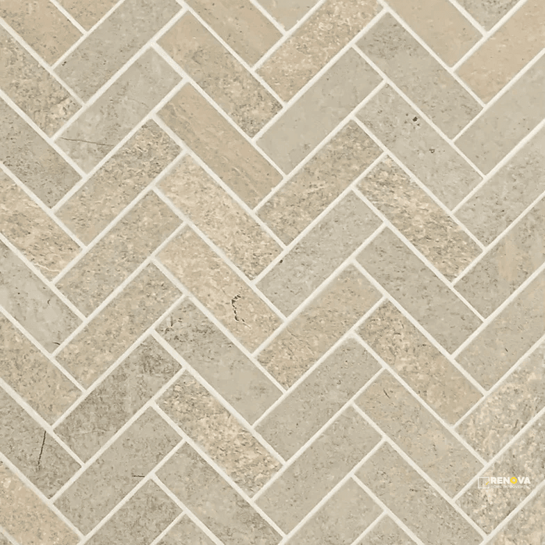 BLENDED MATTE HERRINGBONE MOSAIC 1" X 3"