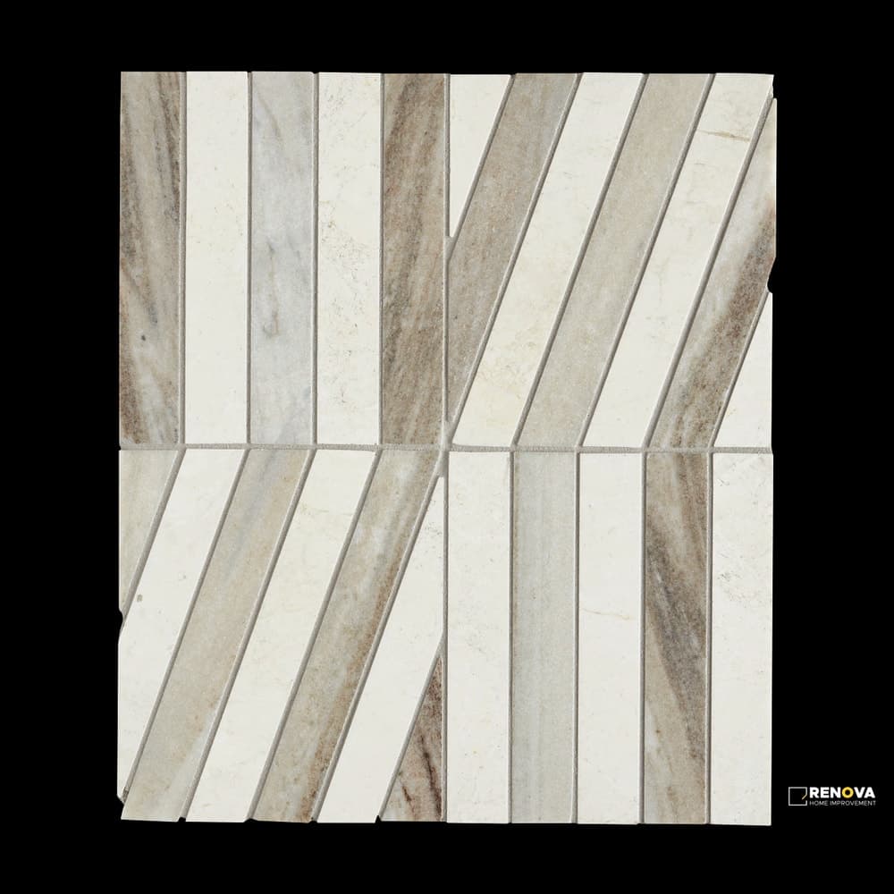 CREMA/SKY HONED ZIGZAG MOSAIC