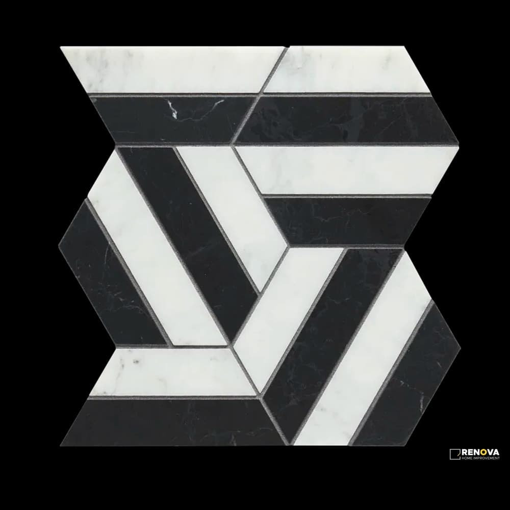 NOIR/BLANC HONED PRISM MOSAIC