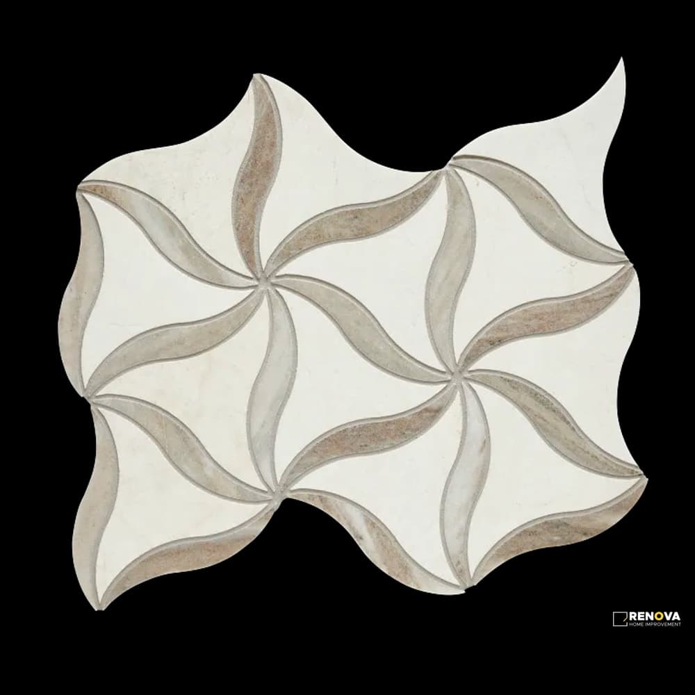 CREMA/SKY HONED PETAL MOSAIC