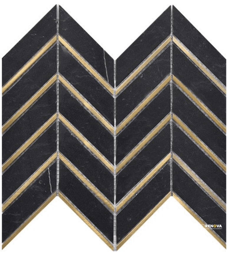 ROCKART NERO ARROW METAL MOSAIC 10" X 12"