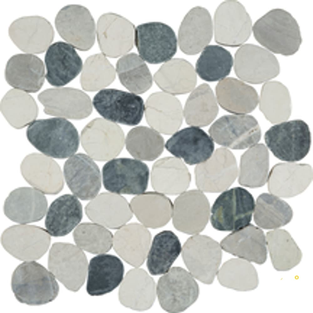 PIETRA ART PEBBLES SILVER QUARTZ FLAT 12" X 12"