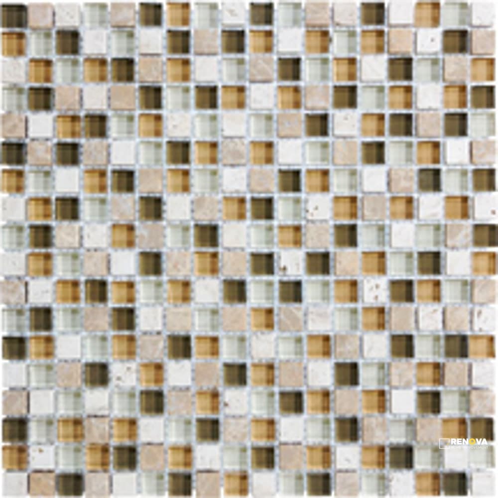 PIETRA ART BLISS BAMBOO 5/8" MOSAIC ON 12" X 12" - M125/8 - FLOTIL1352
