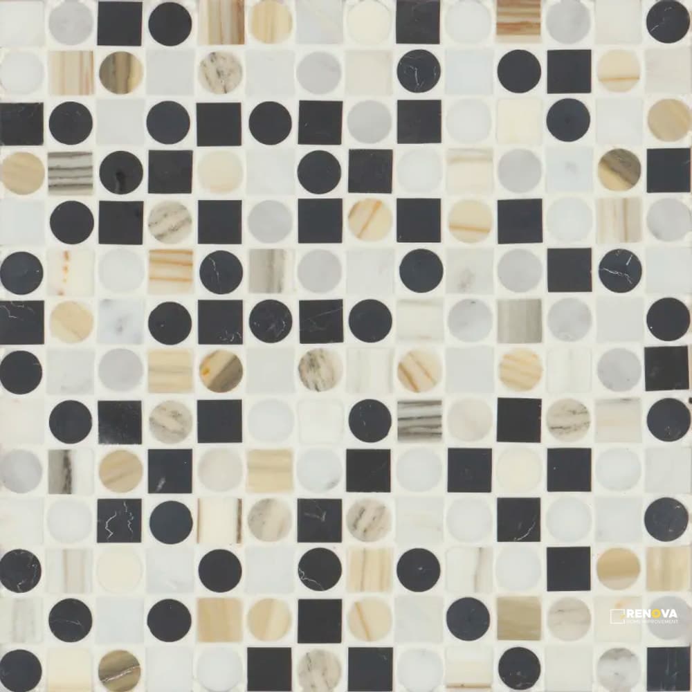 MODNI MONROE BLEND MOSIAC HONED 12" X 12"