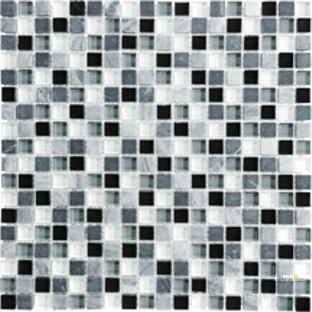 PIETRA ART BLISS MIDNIGHT 5/8" MOSAIC ON 12" X 12" - M125/8 - FLOTIL1353