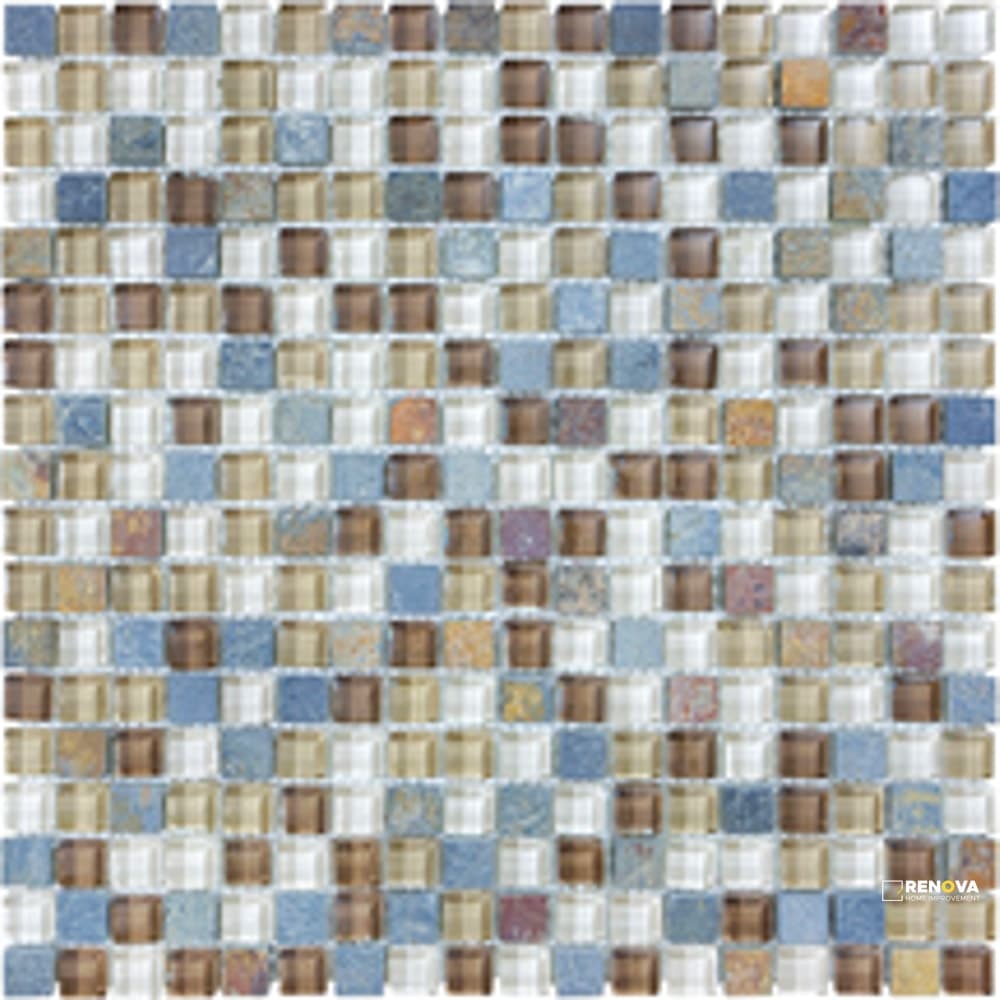 PIETRA ART BLISS AMBER TEA 5/8" MOSAIC ON 12" X 12" - M125/8 - FLOTIL1344