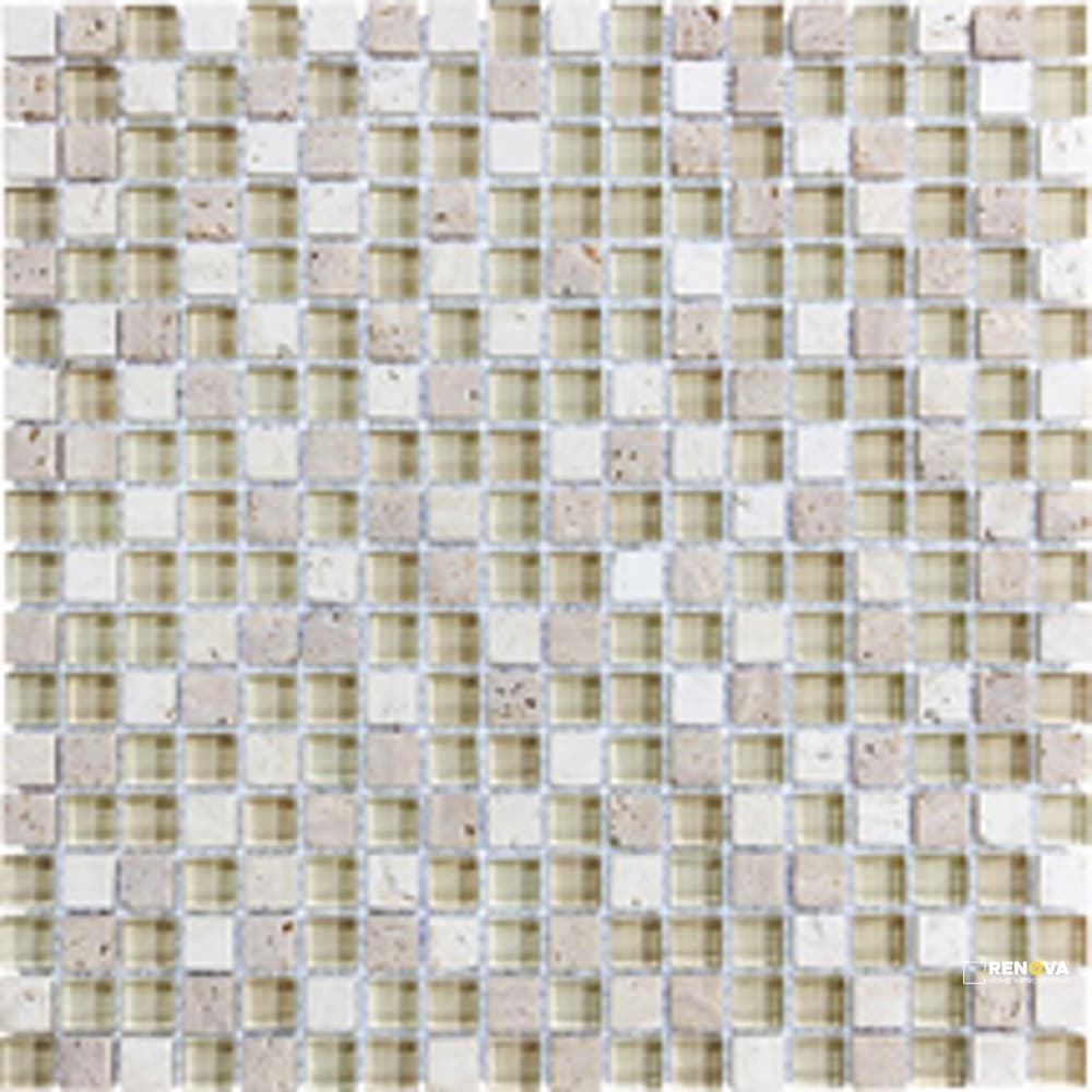 PIETRA ART BLISS CREME BRULEE 5/8" MOSAIC ON 12" X 12" - M125/8 - FLOTIL1355