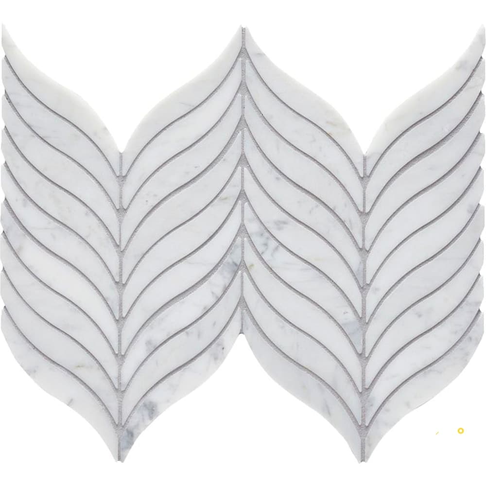 BIANCO VENATINO HONED FEATHER MOSAIC