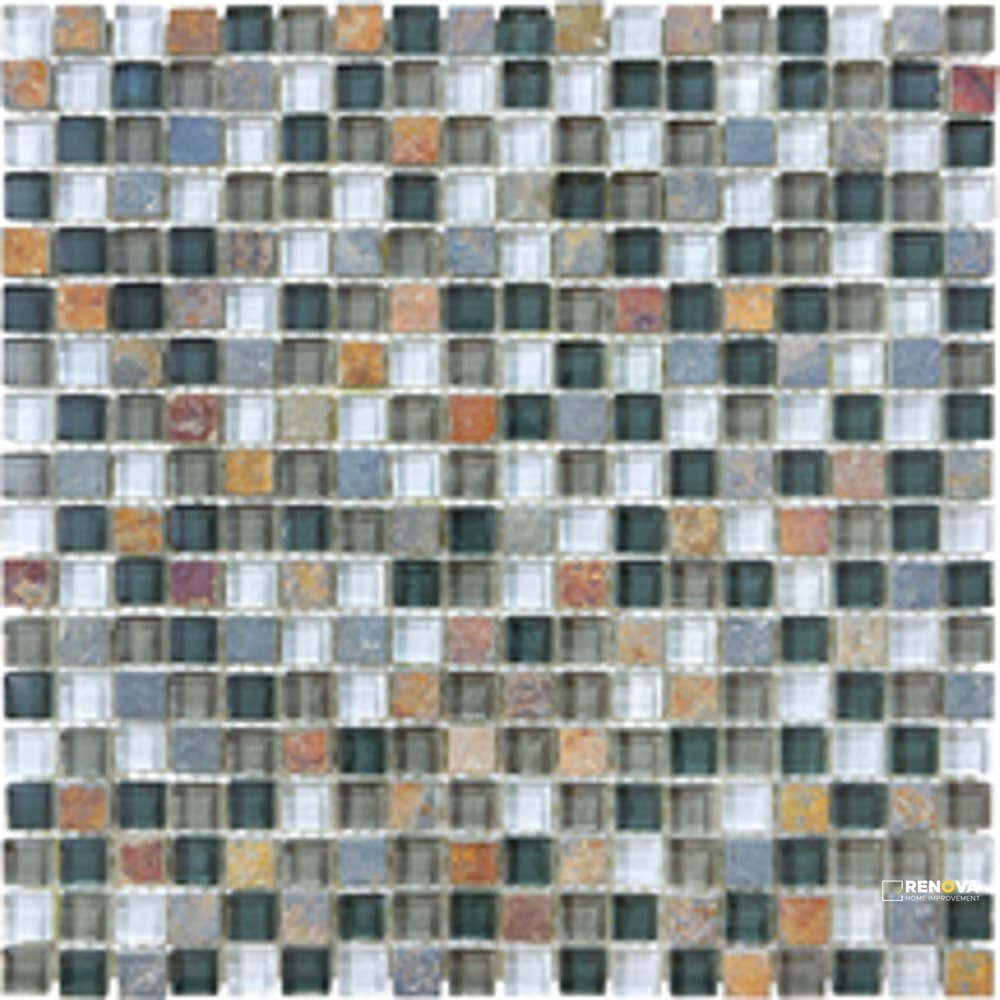 PIETRA ART BLISS SMOKY MICA 5/8" MOSAIC ON 12" X 12" - M125/8 - FLOTIL1345