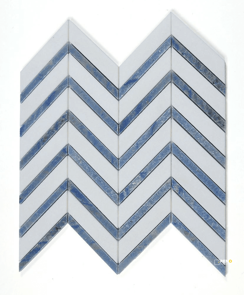 CHEVRON ROYAL SAPPHIRE MOSAIC 12" X 12"