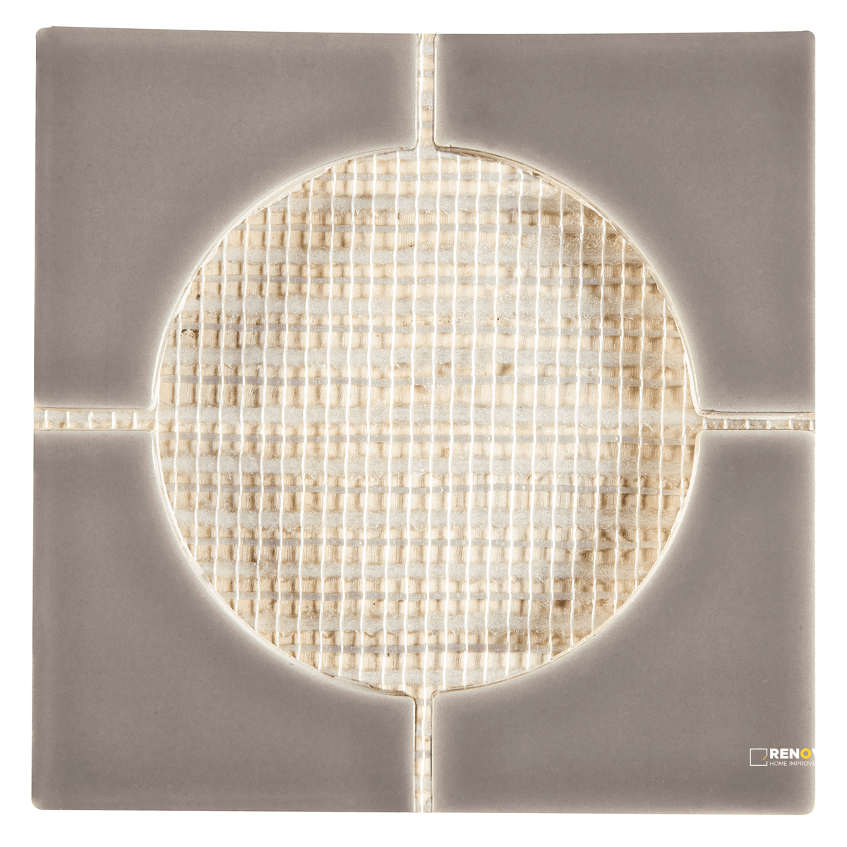 CROSSVILLE CURSIVE SMOKE 6X6 4 CORNER MOSAIC GLOSS