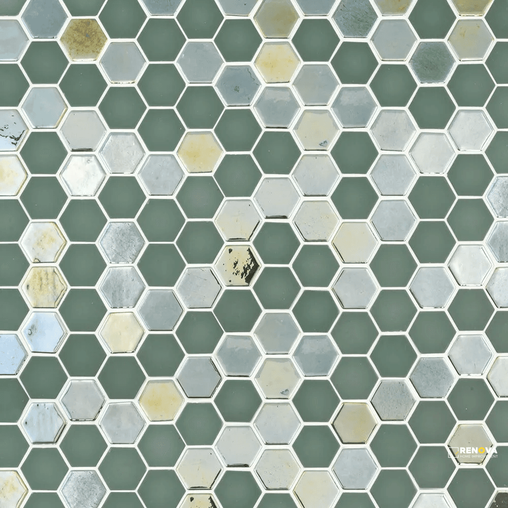 CHAPTER SPEC09 - BRILL OLIVE GLASS HEXAGON MOSAIC 10-3/4" X 12-1/2"