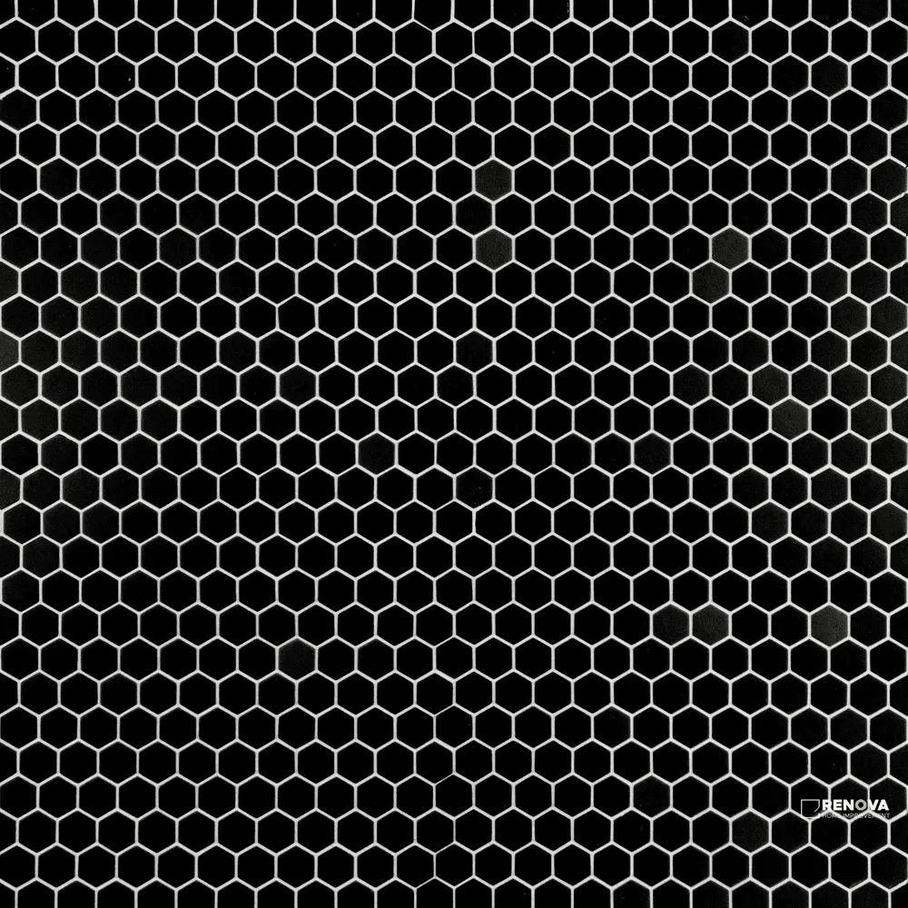 CHAPTER SPEC09 - STRUT BLACK MATTE GLASS HEXAGON MOSAIC 11-5/8" X 11-3/8"