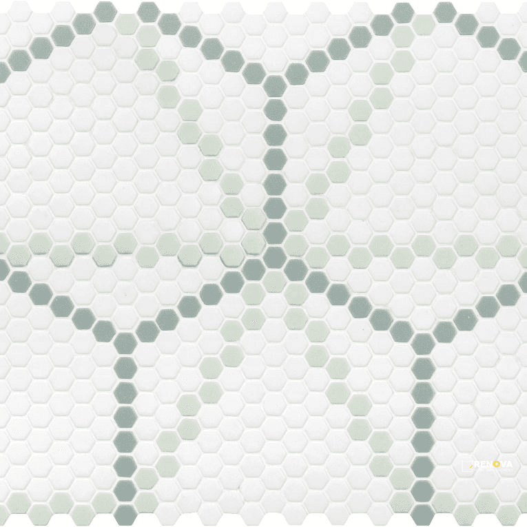 GEOMETRO 2.0 GLASS MATTE HEXAGON MOSAIC 16" X 9"