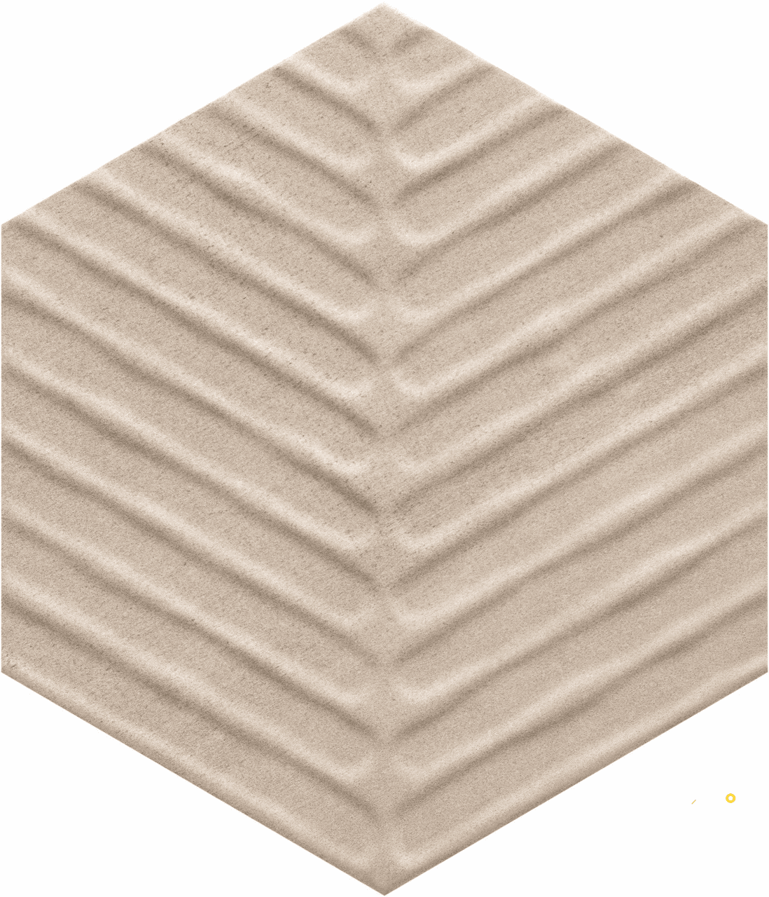 CROSSVILLE COTTO MODERNO TAUPE 8IN CHEVRON HEX FIELD UNPOLISHED