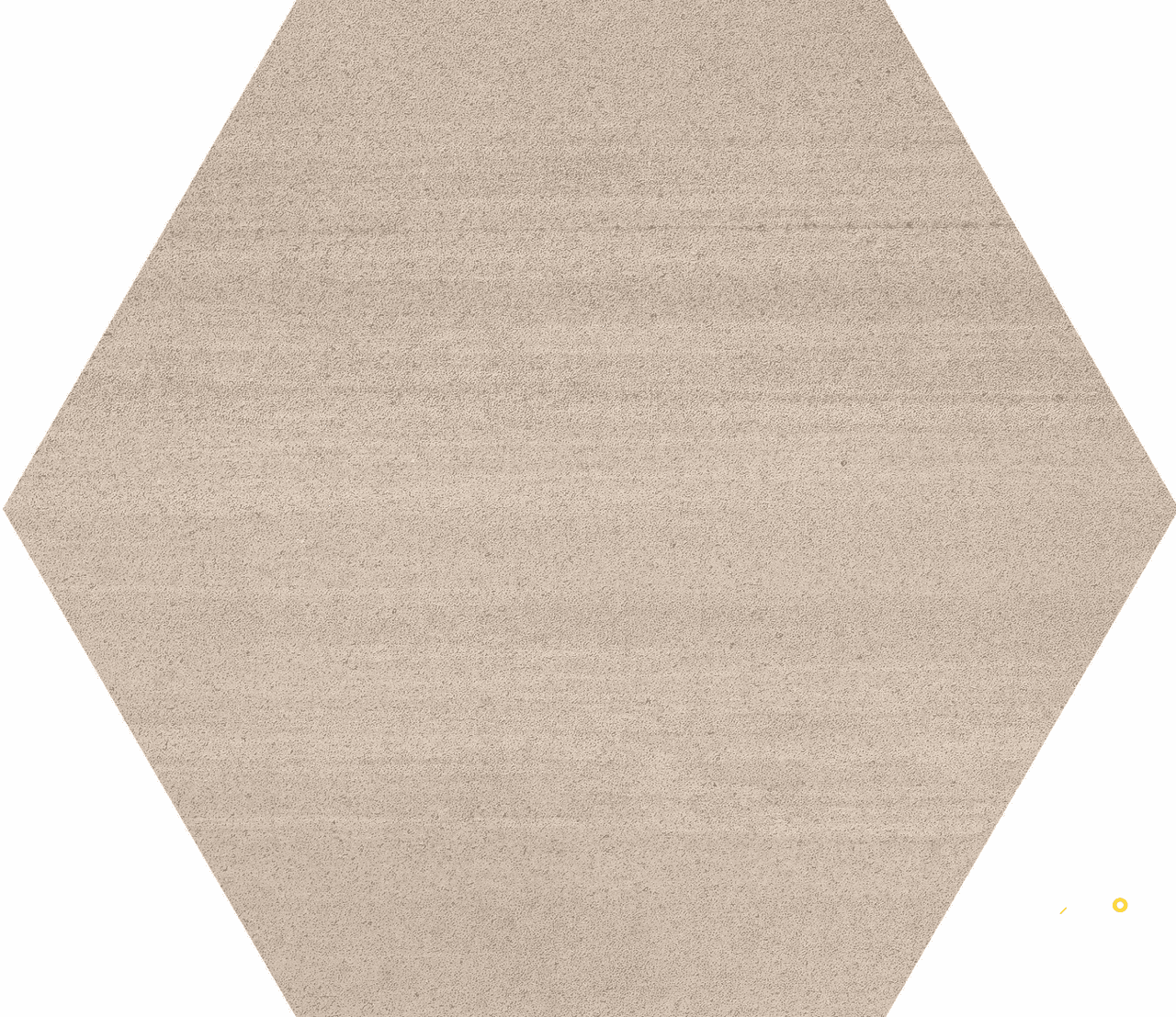 CROSSVILLE COTTO MODERNO TAUPE 8IN FLAT HEX FIELD UNPOLISHED