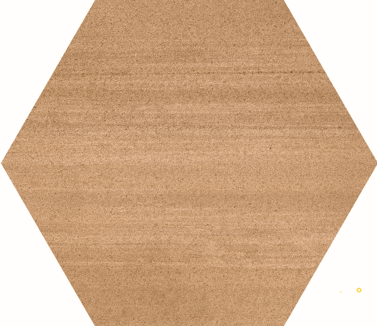 CROSSVILLE COTTO MODERNO NARANJA 8IN FLAT HEX FIELD UNPOLISHED