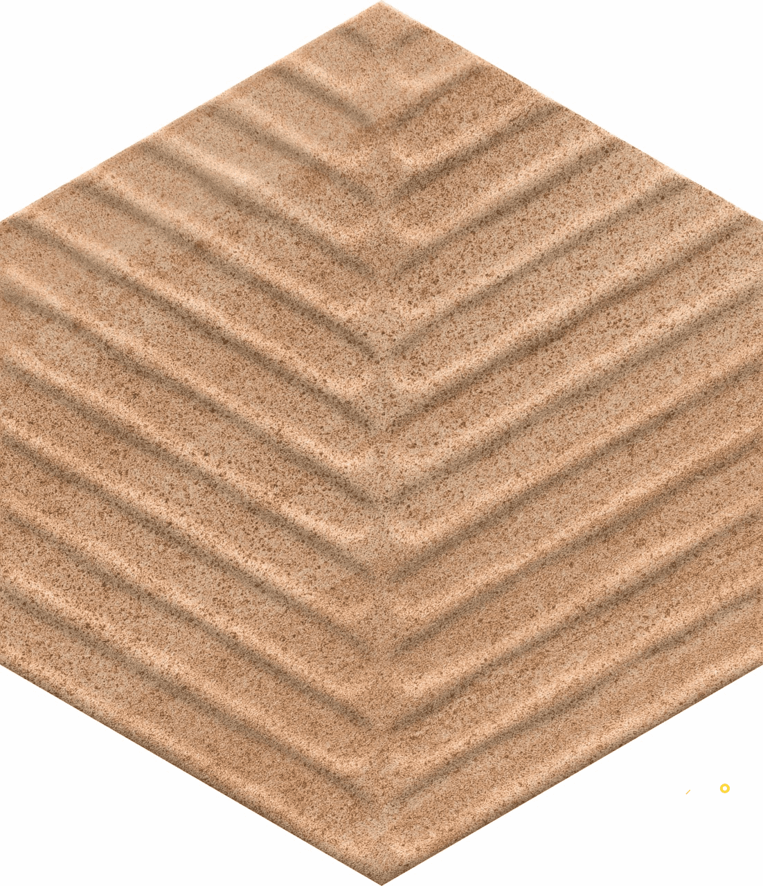 CROSSVILLE COTTO MODERNO NARANJA 8IN CHEVRON HEX FIELD UNPOLISHED