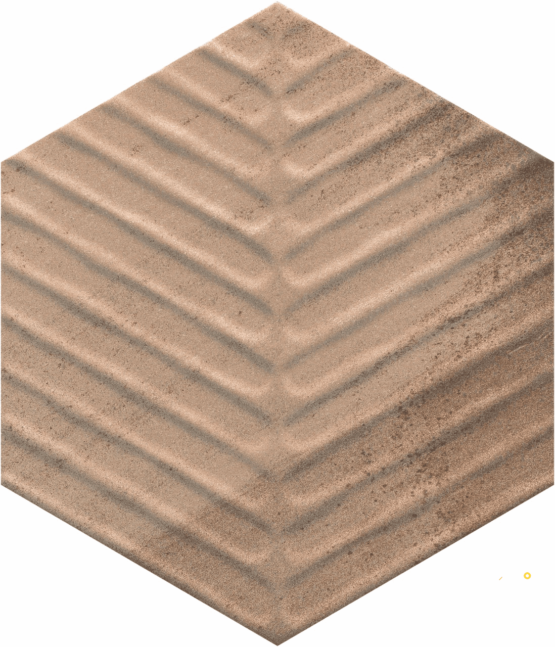 CROSSVILLE COTTO MODERNO MARRON 8IN CHEVRON HEX FIELD UNPOLISHED