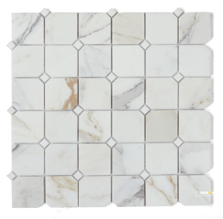 CLIPPED CALACATTA GOLD MOSAIC 11.75" X 11.75"