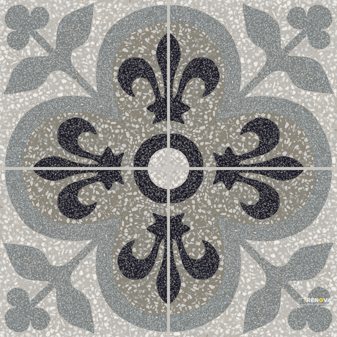 D SEGNI TERRAZZO MATTE FLEUR-DE-LIS DECO 8X8