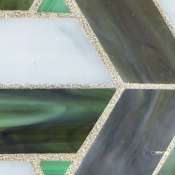 VIVIFY GLASS TRAPEZOID MOSAIC 1X3 - 13X15